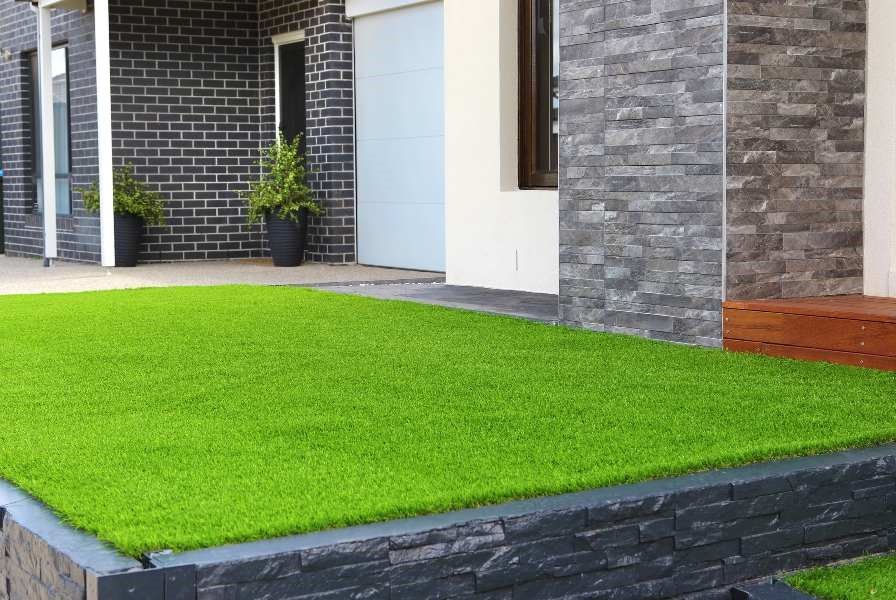 Artificial grass installed in backside of house, NV