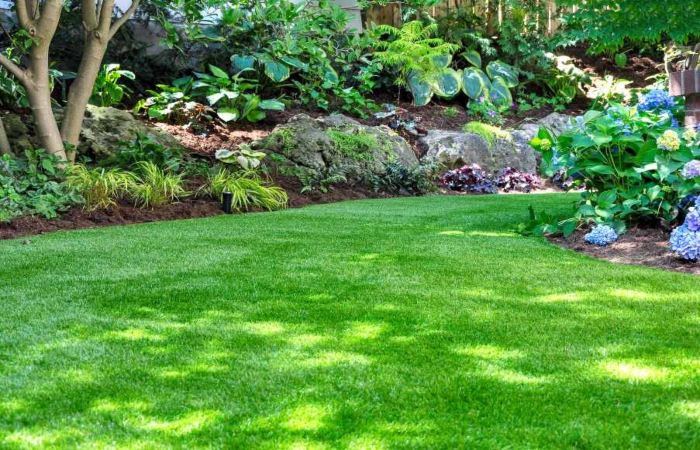 Artificial lawn grass installed for a garden in Las Vegas, NV 